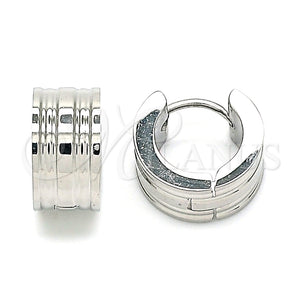 Argolla Huggie 02.384.0019.12 Acero Inoxidable, Pulido, Tono Plateado