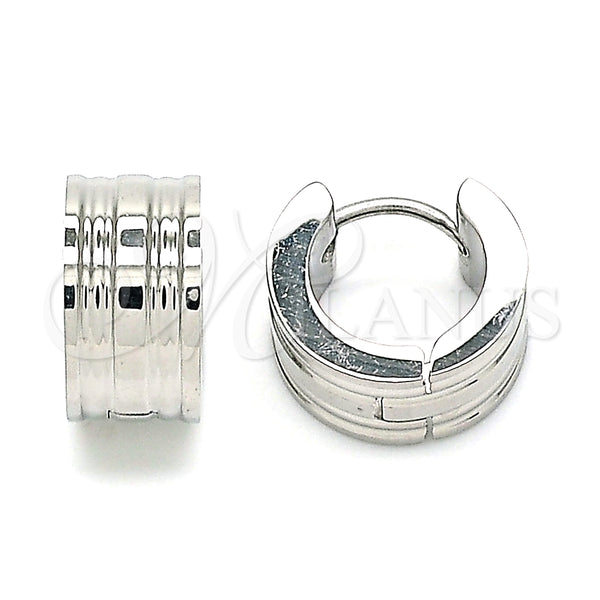 Argolla Huggie 02.384.0019.12 Acero Inoxidable, Pulido, Tono Plateado