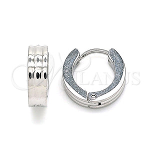 Argolla Huggie 02.384.0020.12 Acero Inoxidable, Pulido, Tono Plateado