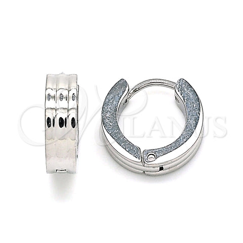 Argolla Huggie 02.384.0020.12 Acero Inoxidable, Pulido, Tono Plateado