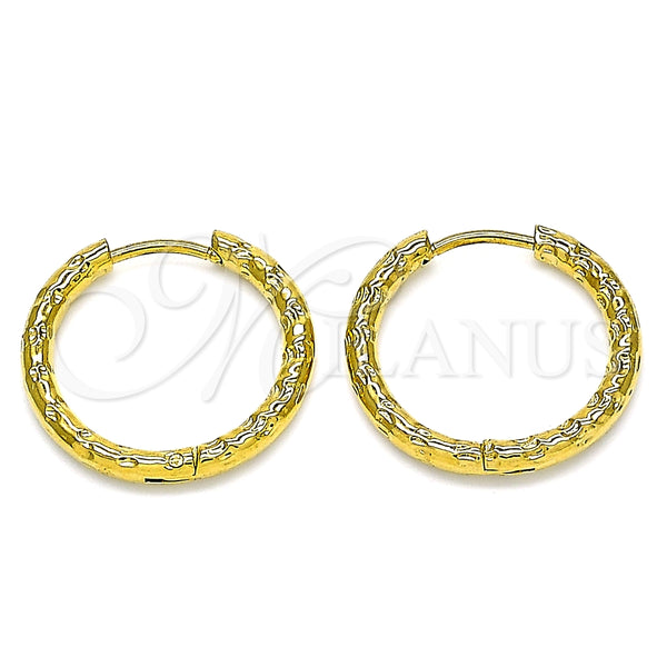 Argolla Huggie 02.384.0021.20 Acero Inoxidable, Pulido, Tono Dorado