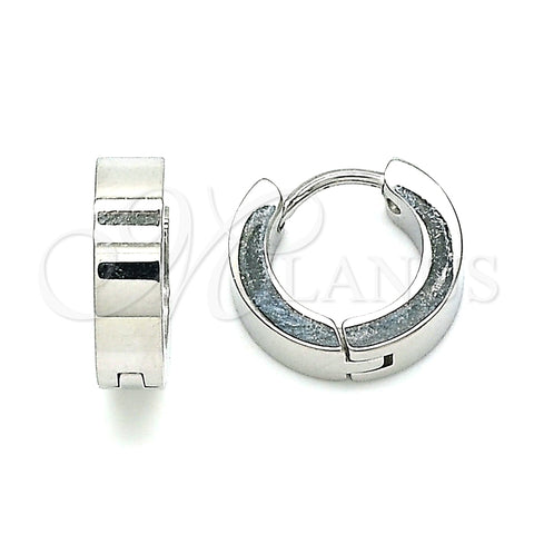 Argolla Huggie 02.384.0027.12 Acero Inoxidable, Pulido, Tono Plateado