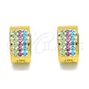 Argolla Huggie 02.384.0032.12 Acero Inoxidable, con Multicolor Cristal, Pulido, Tono Dorado