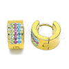 Argolla Huggie 02.384.0032.12 Acero Inoxidable, con Multicolor Cristal, Pulido, Tono Dorado