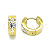 Argolla Huggie 02.384.0034.12 Acero Inoxidable, con Blanca Cristal, Pulido, Tono Dorado