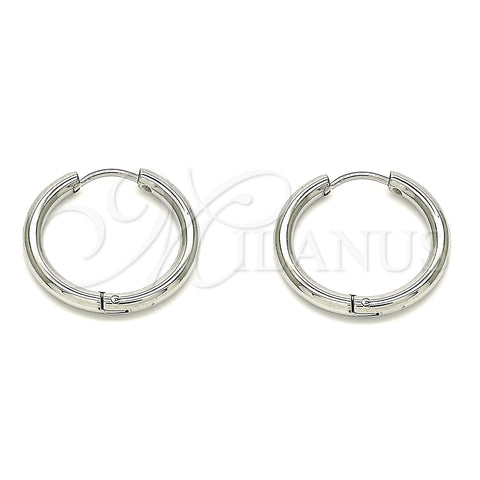 Argolla Huggie 02.384.0037.20 Acero Inoxidable, Pulido, Tono Plateado