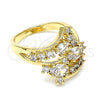 Anillo Multi Piedra 01.221.0006.09 Oro Laminado, con Blanca Zirconia Cubica, Pulido, Tono Dorado (Size 9)