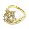 Anillo Multi Piedra 01.221.0006.09 Oro Laminado, con Blanca Zirconia Cubica, Pulido, Tono Dorado (Size 9)