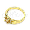 Anillo Multi Piedra 01.284.0052.07 Oro Laminado, con Chanpan Oscuro and Blanca Zirconia Cubica, Pulido, Tono Dorado (Size 7)