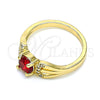 Anillo Multi Piedra 01.284.0052.1.07 Oro Laminado, con Granate Zirconia Cubica and Blanca Cristal, Pulido, Tono Dorado (Size 7)
