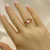 Anillo Multi Piedra 01.284.0053.08 Oro Laminado, con Rosado and Blanca Zirconia Cubica, Pulido, Tono Dorado (Size 8)