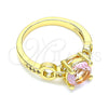 Anillo Multi Piedra 01.284.0053.08 Oro Laminado, con Rosado and Blanca Zirconia Cubica, Pulido, Tono Dorado (Size 8)