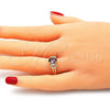 Anillo Multi Piedra 01.284.0048.1.07 Oro Laminado, con Amatista and Rosado Zirconia Cubica, Pulido, Tono Dorado (Size 7)