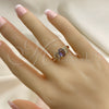 Anillo Multi Piedra 01.284.0048.1.07 Oro Laminado, con Amatista and Rosado Zirconia Cubica, Pulido, Tono Dorado (Size 7)