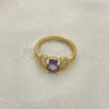 Anillo Multi Piedra 01.284.0048.1.07 Oro Laminado, con Amatista and Rosado Zirconia Cubica, Pulido, Tono Dorado (Size 7)