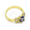 Anillo Multi Piedra 01.284.0048.1.09 Oro Laminado, con Amatista and Blanca Zirconia Cubica, Pulido, Tono Dorado (Size 9)