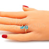 Anillo Multi Piedra 01.284.0054 Oro Laminado, con Topacio Azul Zirconia Cubica, Pulido, Tono Dorado (One size fits all)