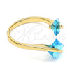 Anillo Multi Piedra 01.284.0054 Oro Laminado, con Topacio Azul Zirconia Cubica, Pulido, Tono Dorado (One size fits all)