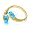 Anillo Multi Piedra 01.284.0054 Oro Laminado, con Topacio Azul Zirconia Cubica, Pulido, Tono Dorado (One size fits all)