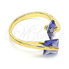 Anillo Multi Piedra 01.284.0054.1 Oro Laminado, con Amatista Zirconia Cubica, Pulido, Tono Dorado (One size fits all)
