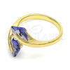 Anillo Multi Piedra 01.284.0054.1 Oro Laminado, con Amatista Zirconia Cubica, Pulido, Tono Dorado (One size fits all)