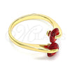 Anillo Multi Piedra 01.284.0055.1 Oro Laminado, Diseño de Corazón, con Granate Zirconia Cubica, Pulido, Tono Dorado (One size fits all)