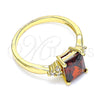 Anillo Multi Piedra 01.210.0119.2.06 Oro Laminado, con Granate and Blanca Zirconia Cubica, Pulido, Tono Dorado (Size 6)