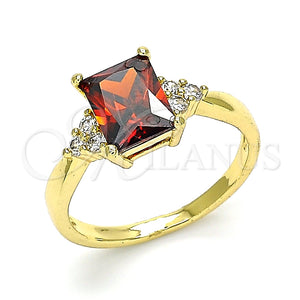 Anillo Multi Piedra 01.210.0119.2.07 Oro Laminado, con Granate and Blanca Zirconia Cubica, Pulido, Tono Dorado (Size 7)