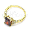 Anillo Multi Piedra 01.210.0119.2.08 Oro Laminado, con Granate and Blanca Zirconia Cubica, Pulido, Tono Dorado (Size 8)