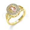 Anillo Multi Piedra 01.210.0120.1.08 Oro Laminado, con Rosado and Blanca Zirconia Cubica, Pulido, Tono Dorado (Size 8)