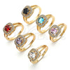 Anillo Multi Piedra 01.210.0123.06 Oro Laminado, con Amatista and Blanca Zirconia Cubica, Pulido, Tono Dorado (Size 6)