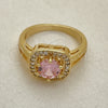 Anillo Multi Piedra 01.210.0123.1.06 Oro Laminado, con Rosado and Blanca Zirconia Cubica, Pulido, Tono Dorado (Size 6)