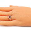 Anillo Multi Piedra 01.210.0123.2.07 Oro Laminado, con Granate and Blanca Zirconia Cubica, Pulido, Tono Dorado (Size 7)