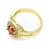 Anillo Multi Piedra 01.210.0123.2.07 Oro Laminado, con Granate and Blanca Zirconia Cubica, Pulido, Tono Dorado (Size 7)