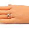 Anillo Multi Piedra 01.210.0123.5.08 Oro Laminado, con Blanca Zirconia Cubica, Pulido, Tono Dorado (Size 8)