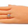 Anillo Multi Piedra 01.210.0123.09 Oro Laminado, con Amatista and Blanca Zirconia Cubica, Pulido, Tono Dorado (Size 9)