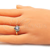 Anillo Multi Piedra 01.210.0130.06 Oro Laminado, Diseño de Corazón y Gota, con Amatista and Blanca Zirconia Cubica, Pulido, Tono Dorado (Size 6)