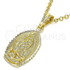 Dije Religioso 05.351.0167 Oro Laminado, Diseño de Guadalupe, Pulido, Tono Dorado