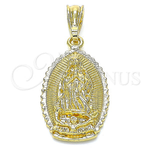 Dije Religioso 05.351.0167 Oro Laminado, Diseño de Guadalupe, Pulido, Tono Dorado