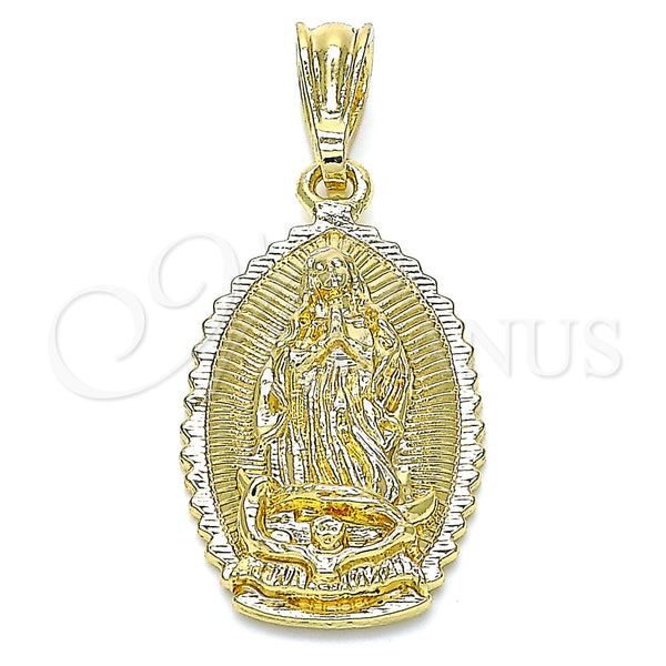 Dije Religioso 05.351.0167 Oro Laminado, Diseño de Guadalupe, Pulido, Tono Dorado