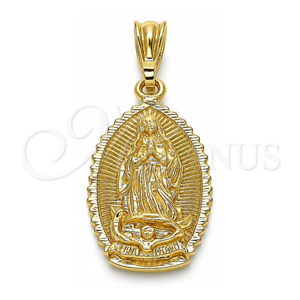 Dije Religioso 05.351.0167 Oro Laminado, Diseño de Guadalupe, Pulido, Tono Dorado