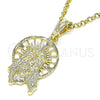 Dije Religioso 05.351.0169.1 Oro Laminado, Diseño de Jesus, Pulido, Tono Dorado