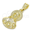 Dije Religioso 05.351.0138.1 Oro Laminado, Diseño de Sagrado Corazon de Jesus, Pulido, Tono Dorado