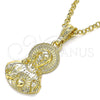 Dije Religioso 05.351.0138.1 Oro Laminado, Diseño de Sagrado Corazon de Jesus, Pulido, Tono Dorado