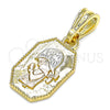Dije Elegante 05.351.0175 Oro Laminado, Diseño de Niñita Pequeña, Pulido, Tres Tonos