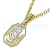 Dije Elegante 05.351.0175 Oro Laminado, Diseño de Niñita Pequeña, Pulido, Tres Tonos