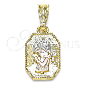 Dije Elegante 05.351.0175 Oro Laminado, Diseño de Niñita Pequeña, Pulido, Tres Tonos