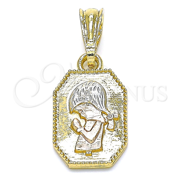 Dije Elegante 05.351.0175 Oro Laminado, Diseño de Niñita Pequeña, Pulido, Tres Tonos