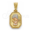 Dije Elegante 05.351.0175 Oro Laminado, Diseño de Niñita Pequeña, Pulido, Tres Tonos