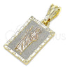 Dije Religioso 05.351.0176 Oro Laminado, Diseño de San Judas, Pulido, Tres Tonos